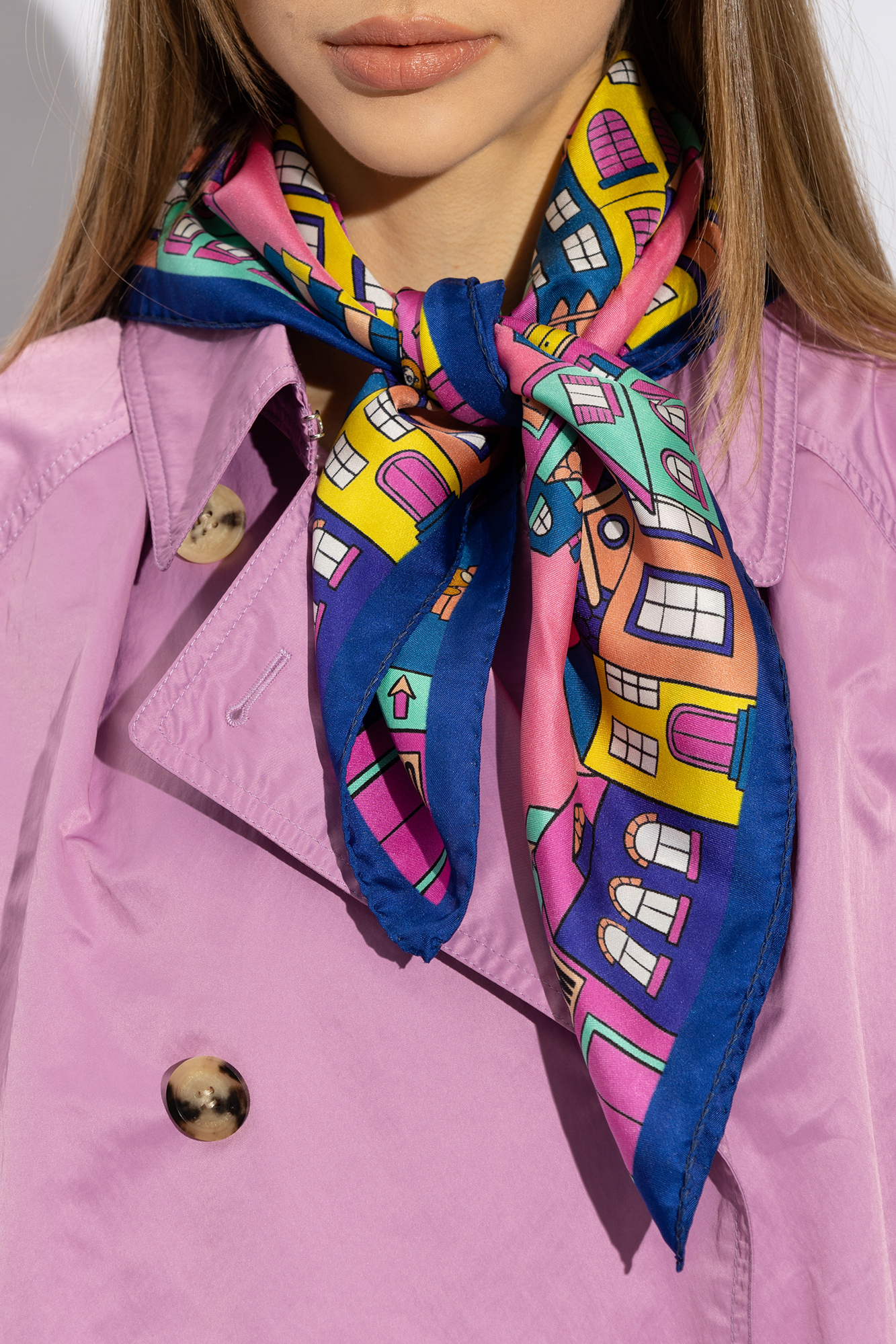 Moschino pink discount silk scarf